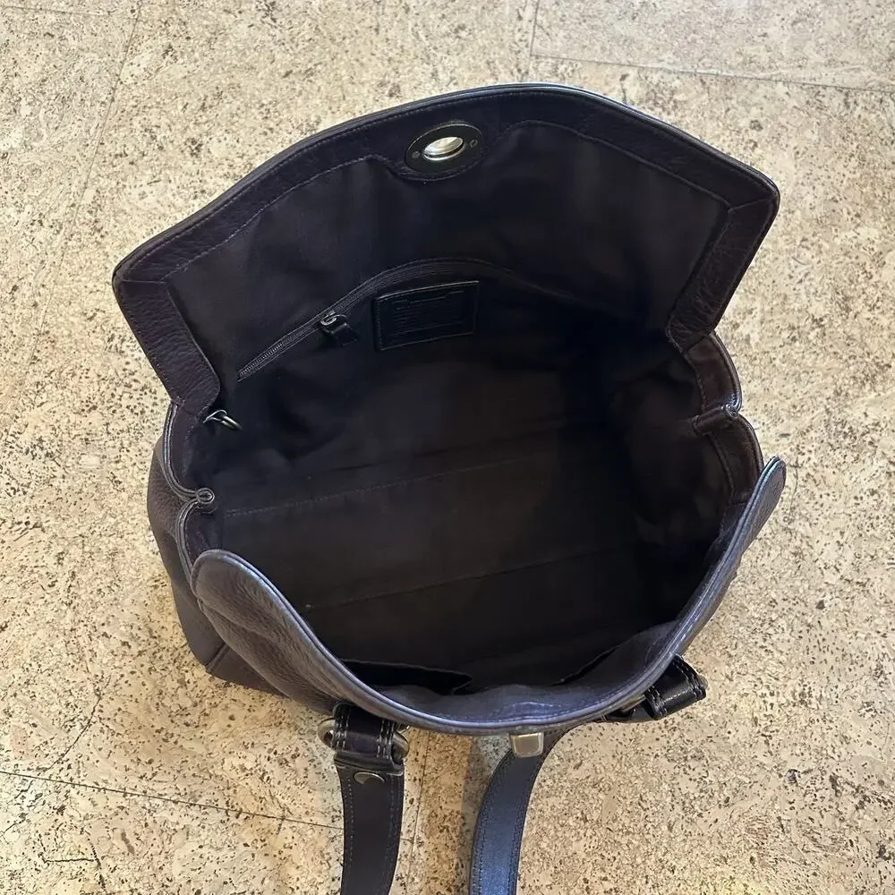 Vintage Y2K Coach Chelsea Satchel Brown Pebbled Leather Purse Shoulder Bag - Picture 2 of 8